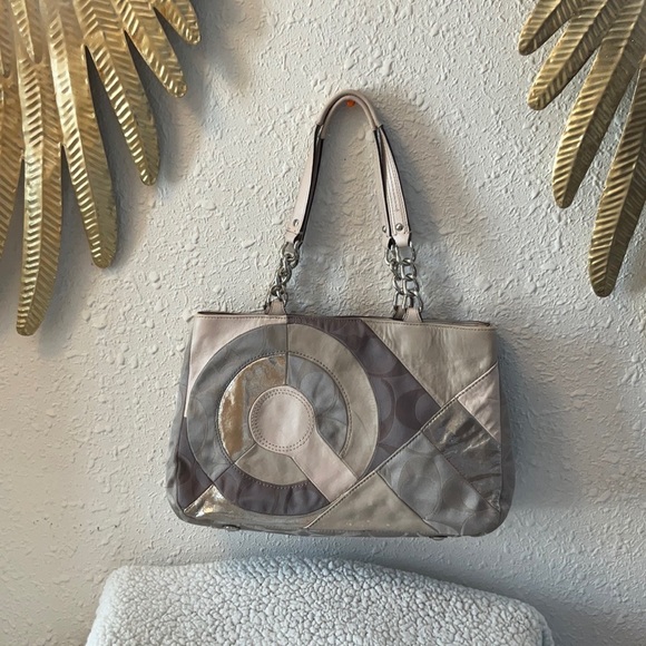 Coach Handbags - Coach inlaid patchwork tote bag